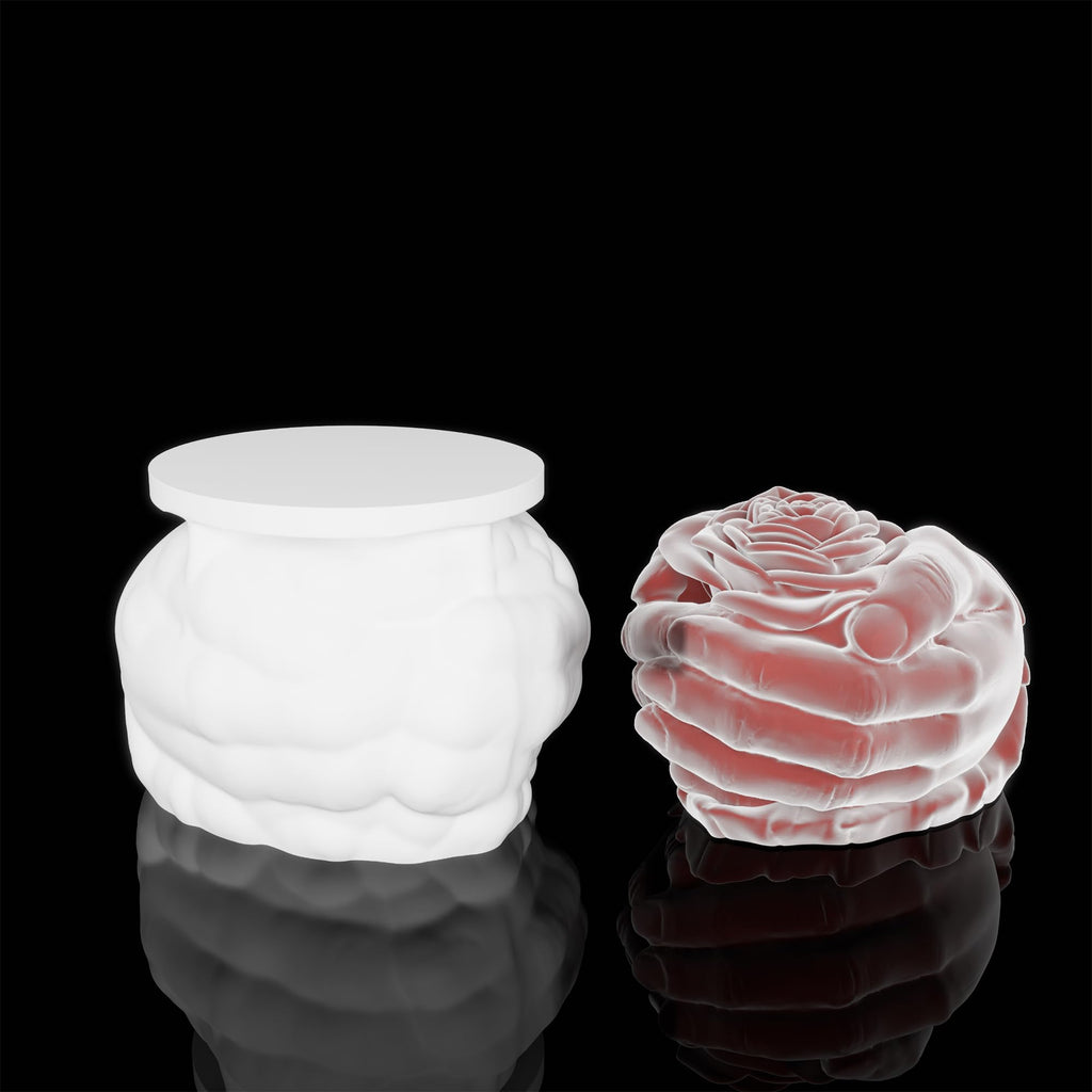 Rose in Hand Molds Hand Rose Resin Mold - Resin Casting Silicone Molds for Home Decor & Candle Making Wave Spiral Mold