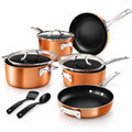GOTHAM STEEL 10 Pc Copper Pots and Pans Set Non Stick