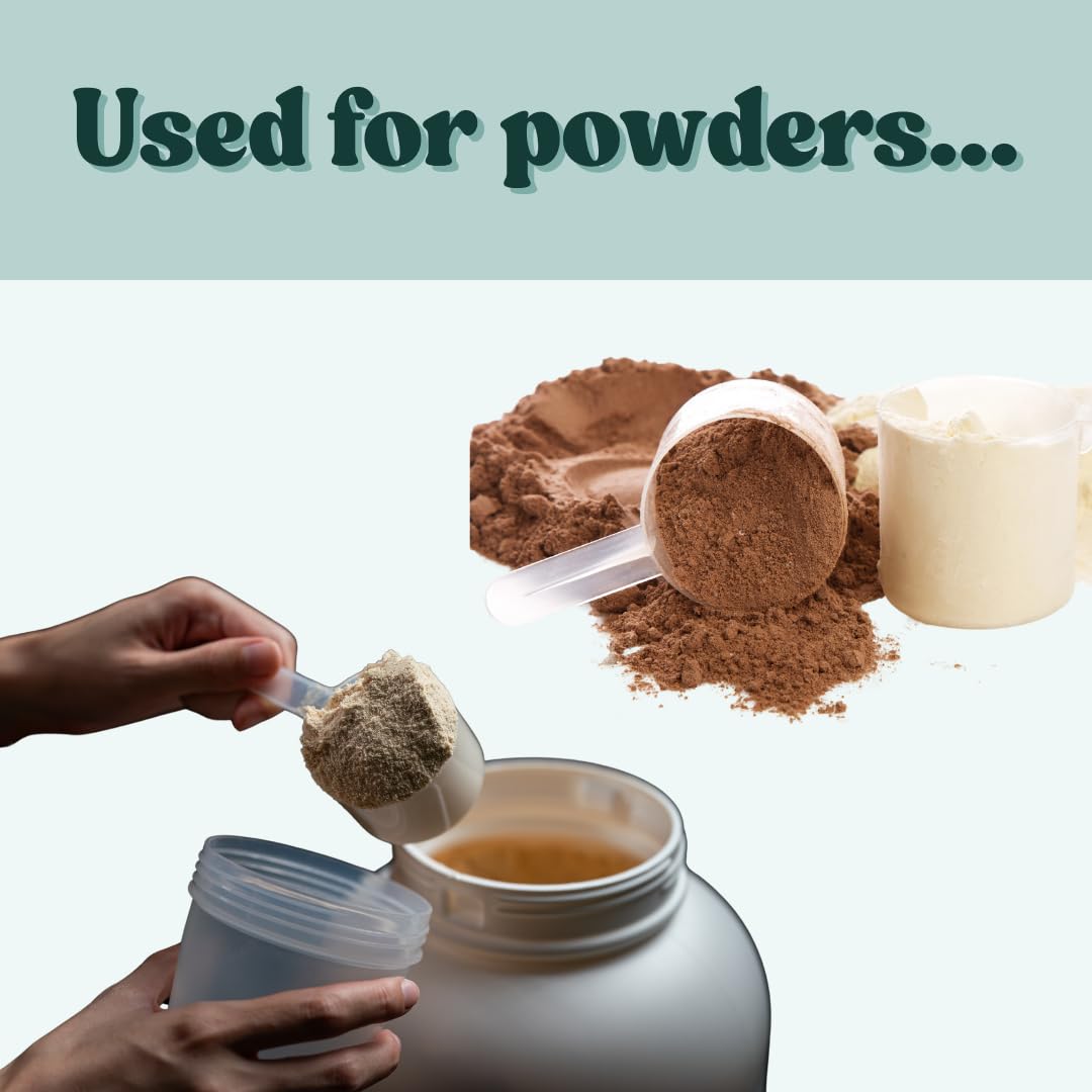 Supplement and Supply 32 mL (32 CC | 1.08 Oz.) Long Handle Plastic Measuring Spoon for Coffee, Protein Powder, Pet Food, Spices, Grains, Dry Goods – Food-Grade BPA-Free (Pack of 5)
