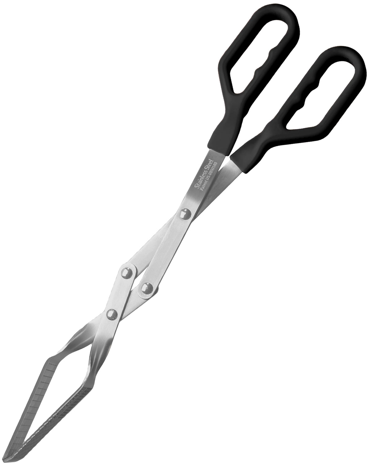 Shark BBQ Tongs for Steaks, 2-Pack 17" & 13" Professional Kitchen and Outdoor Grilling Utensil Set, by Shark BBQ Grill Tongs -(Black)