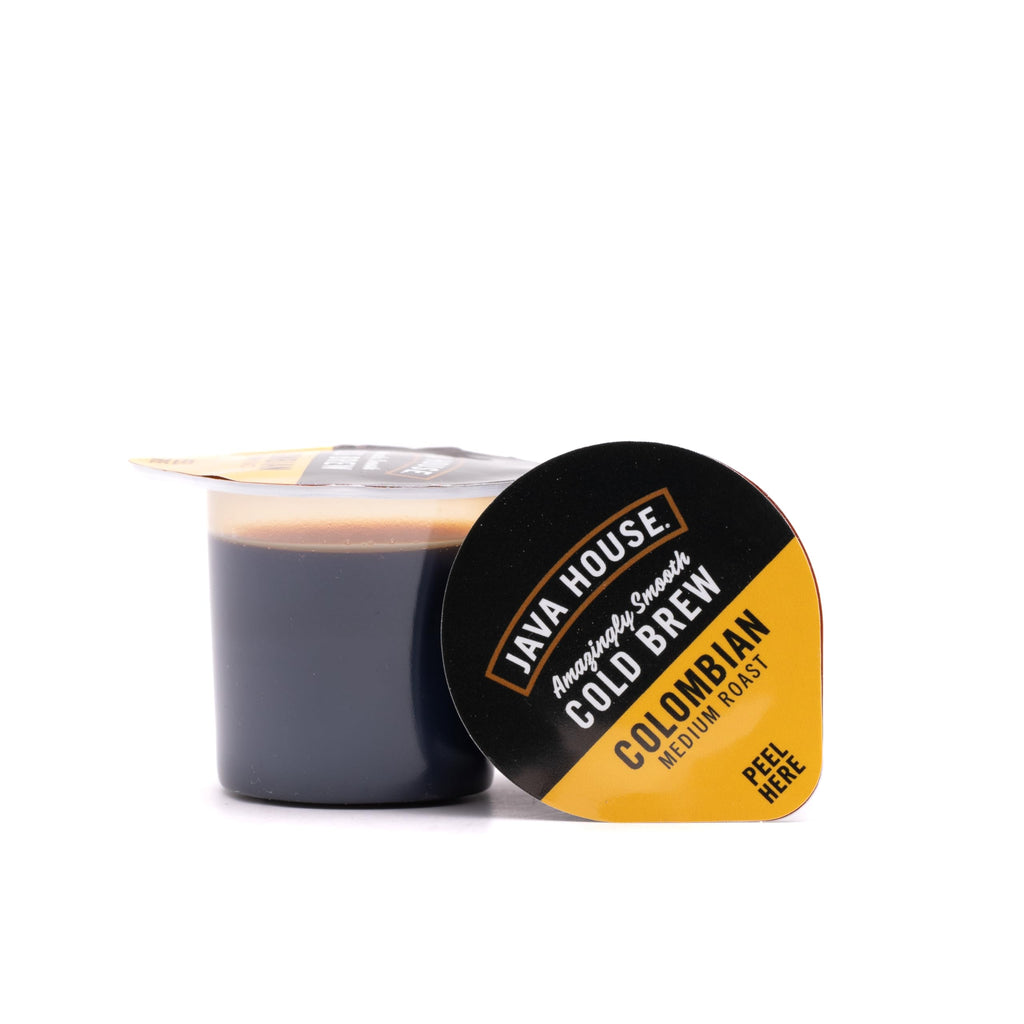 Java House Cold Brew Coffee, Colombian Medium Roast Coffee Concentrate Liquid Pods - 1.35 Fluid Oz (Pack of 60) Enjoy Hot or Iced
