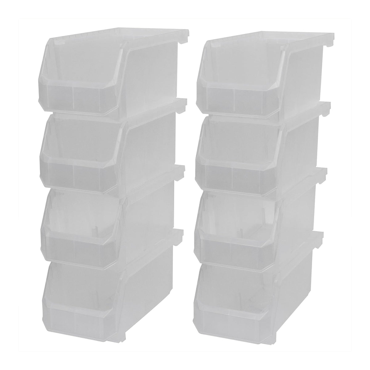 Akro-Mils ReadySpace Large Stackable Plastic Storage Bins, 6-Pack, Clear