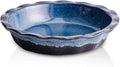 Ceramic, 9 Inches Pie Plate, Pie Dish for Dessert Kitchen, Round Baking Dish Pan for Dinner, Wrapping Upgrade, Reactive Glaze (Nebula Blue)