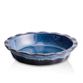 KOOV Ceramic, 9 Inches Pie Plate, Pie Dish for Dessert Kitchen, Round Baking Dish Pan for Dinner, Wrapping Upgrade, Reactive Glaze (Nebula Blue)