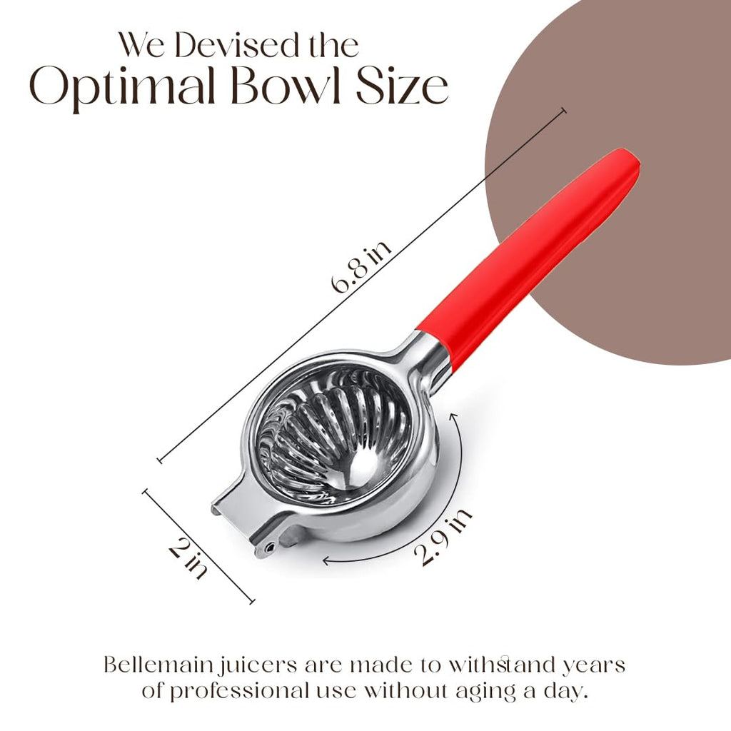 Bellemain Metal Lemon Squeezer, Stainless Steel Citrus Juicer,cranberry