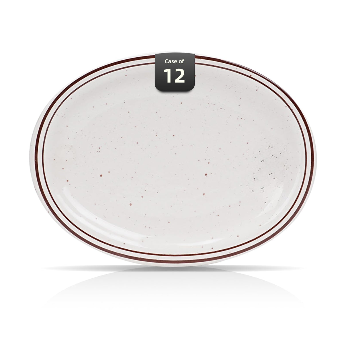 IRESTAURANT PLUS Stoneware Narrow Rim Brown Speckle, Plate 6.5", Case of 36