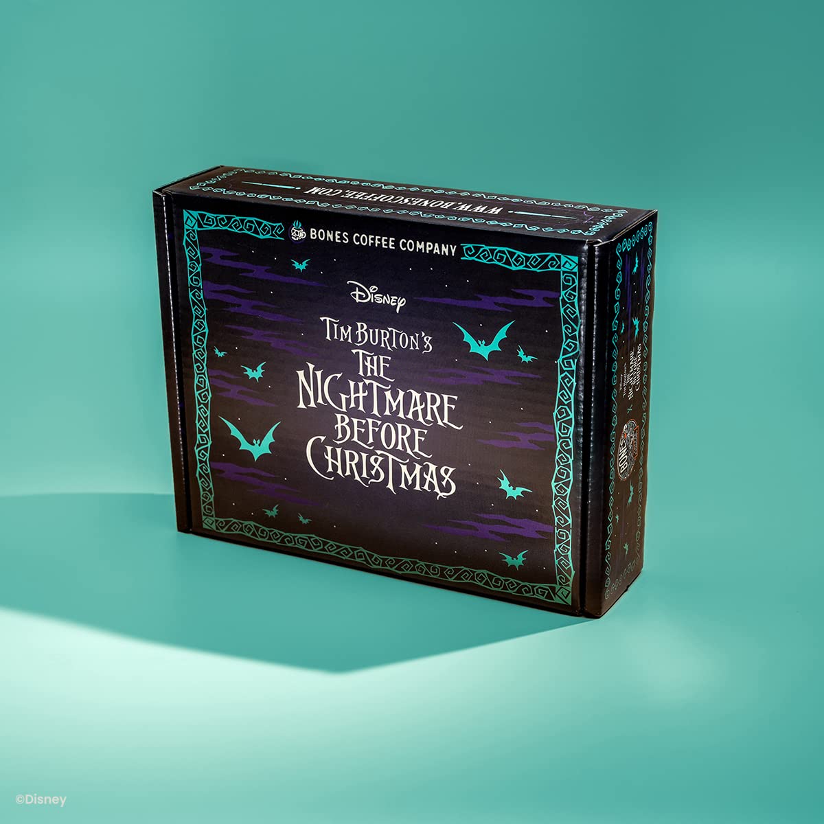 Bones Coffee Company The Nightmare Before Christmas Collector's Box 5 Flavored Coffee Low Acid Medium Roast Arabica Beans Specialty Coffee Gifts For Auto Drip and French Press, 4 oz Pack of 5 Ground