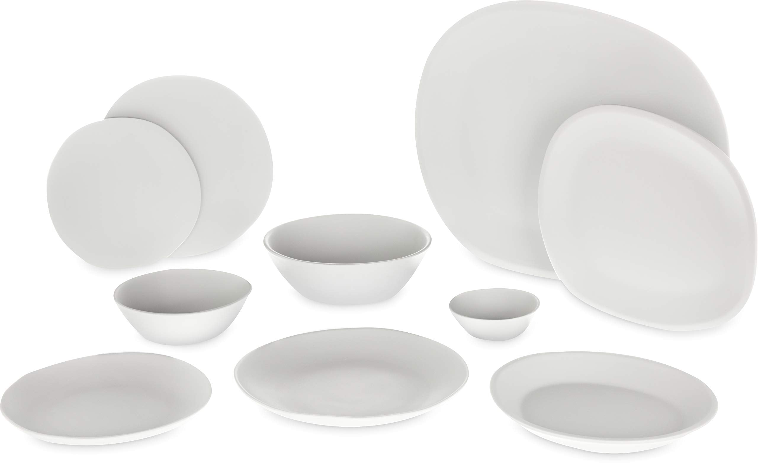 Carlisle FoodService Products Ridge Reusable Plastic Bowl Soup Bowl for Home and Restaurant, Melamine, 8 Ounces, Cement, (Pack of 24)