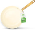 NutriChef 8” Small Fry Pan - Professional Home Cookware Small Skillet Nonstick Frying Pan with Golden Titanium Coated Silicone Handle, Ceramic Coating, Stain-Resistant And Easy To Clean
