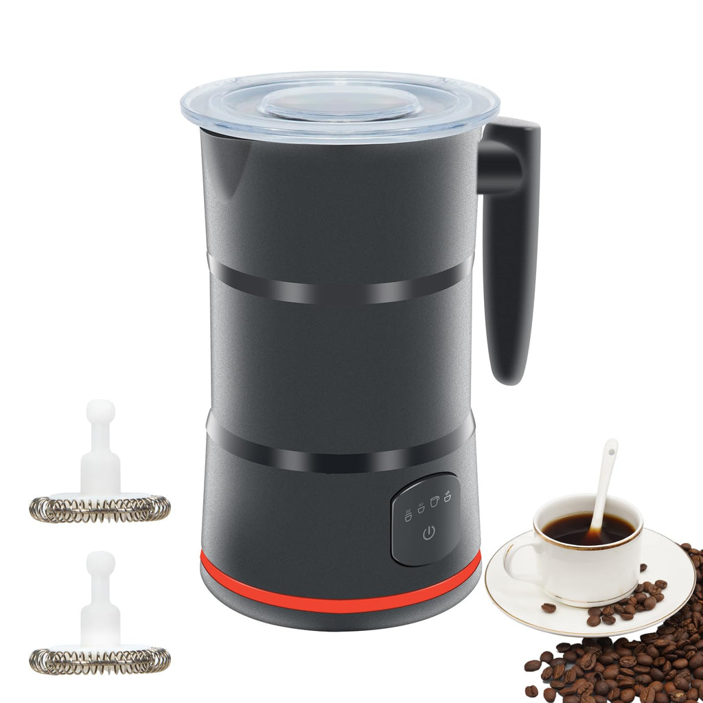 4 in 1 Electric Milk Frother, Steamer with Warming function, Automatic Hot and Cold Milk Frother, Coffee Frother, Latte, Hot Chocolate, Macchiato, Cappuccino (Black)