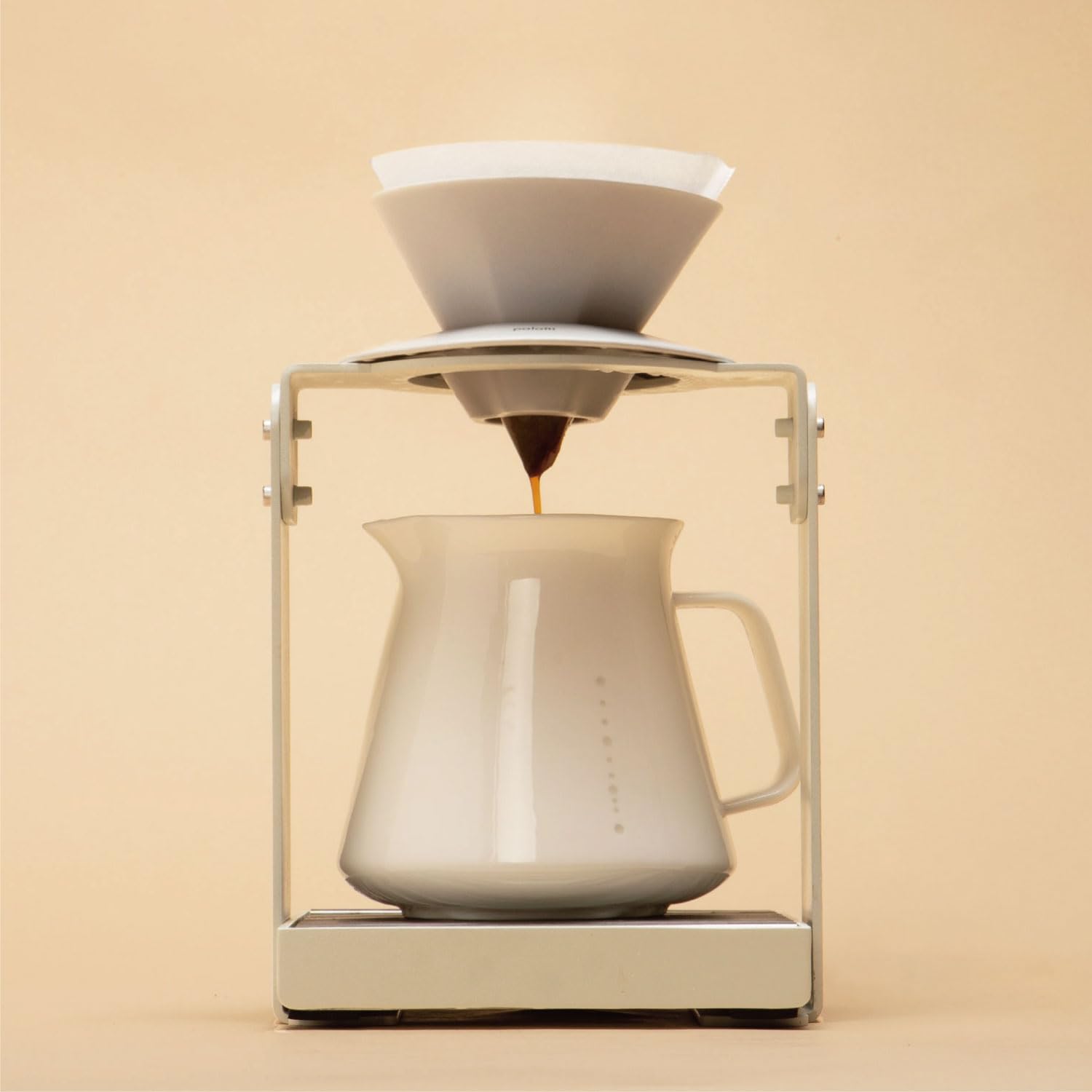 palatti Mist Porcelain Pour Over Coffee Dripper, Ceramic Pour Over Coffee Maker, Adapt to Conical 60 Degree Styles Cone Filters, Faster Flow Rate, Interchangeable Wall and Base, 1-4 cups