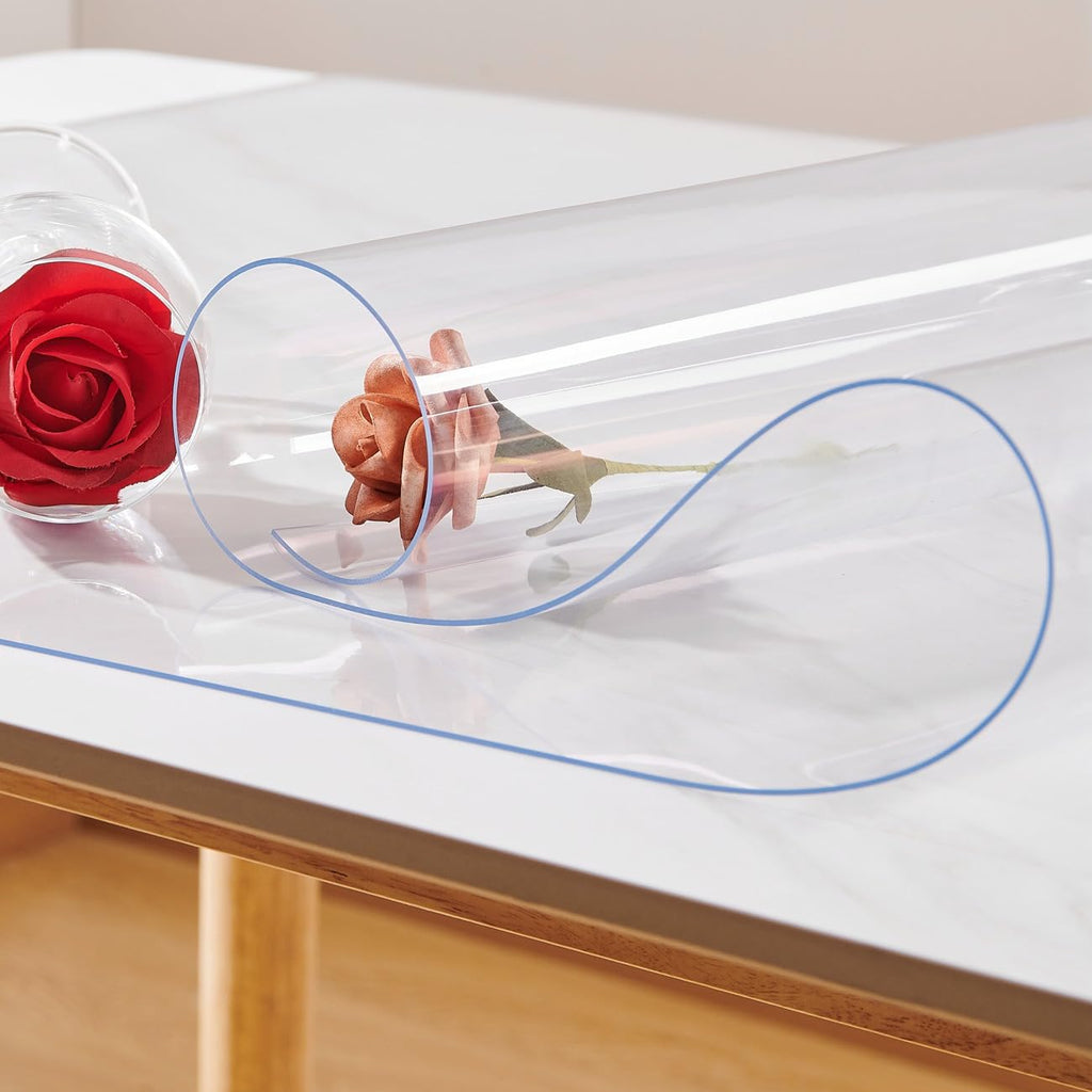 NECAUX Clear PVC Table Cover Protector 24 x 42 Inch 1.5mm Thick