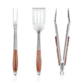 FJNATINH Heavy-Duty Grilling Accessories Rose Wooden BBQ Grilling Tools Set,Outdoor Grill Set with Spatula, Fork & Tongs,Essential Accessories for Barbecue & Grill. Ideal Gift for Men