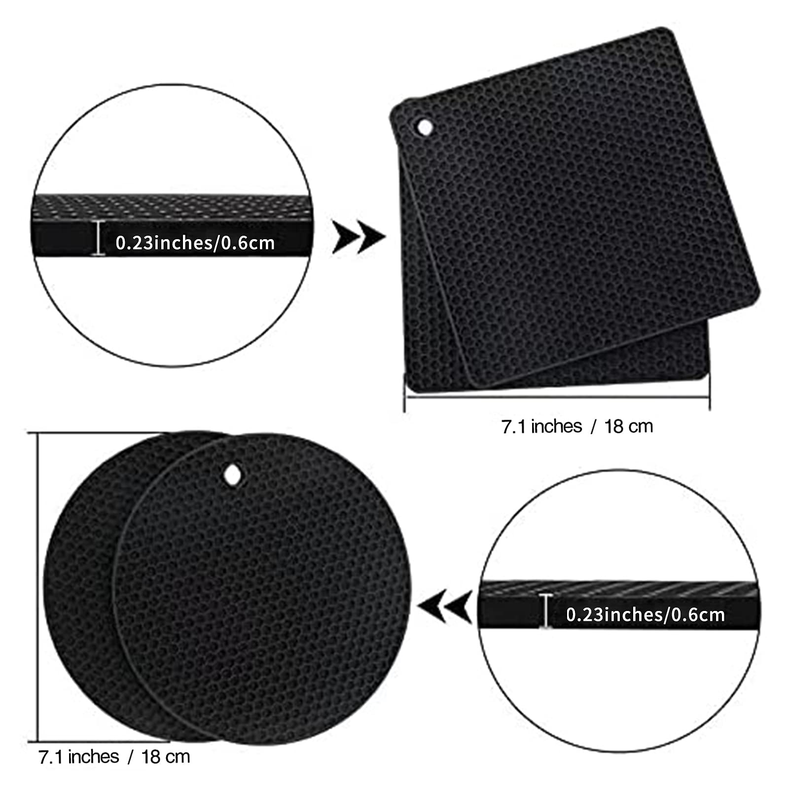 Joyhalo 4 Pack Trivets for Hot Dishes
