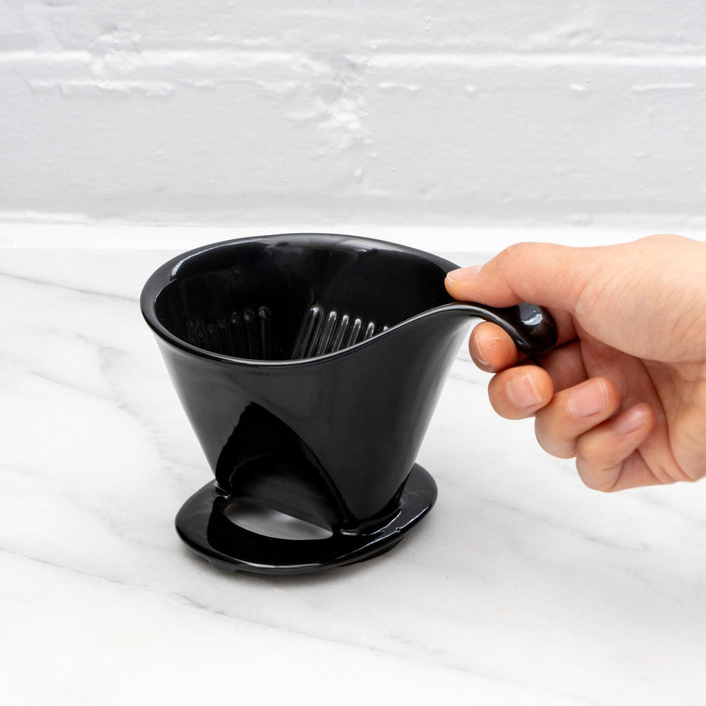 ZERO JAPAN - Bee House Pour Over Coffee Dripper - Ceramic Coffee Maker with Elegant Peek Hole, Drip Cone Brewer Coffee Gifts, Brewing Accessories - Black, Standard Size