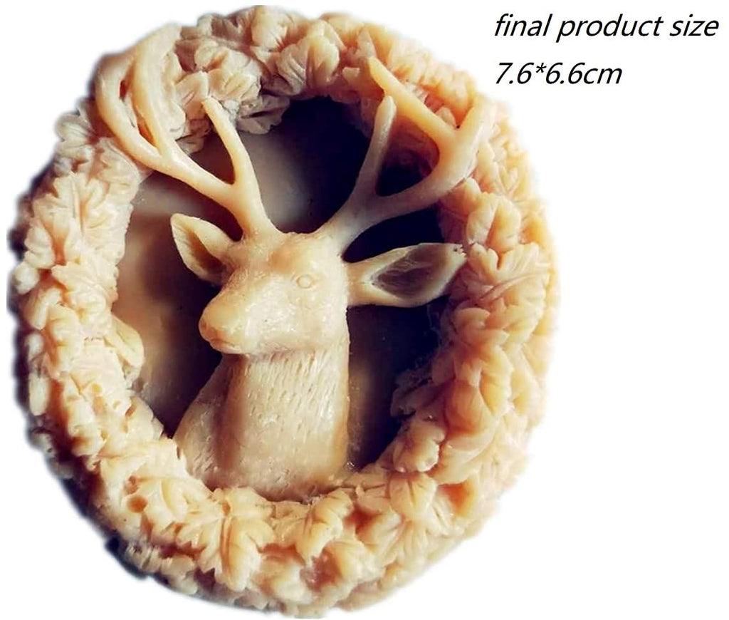 Deer Silicone Animal Soap Mold - Round Shape for Candle and Cake Decoration