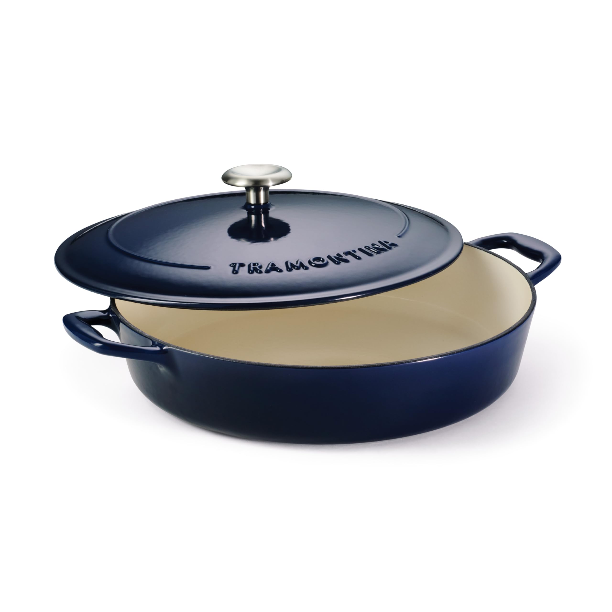 Tramontina Bestow Enameled Cast Iron 4-Qt Braiser Pan with Lid, Blue