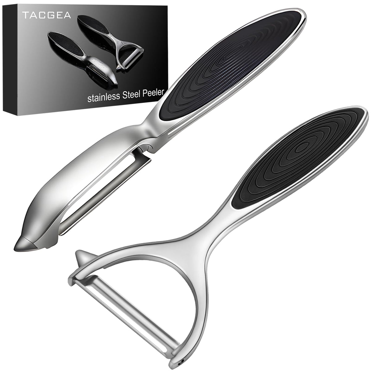 TACGEA Vegetable Peeler for Kitchen, Potato Peelers for Fruit Straight Blade, Durable Non-Slip Handle