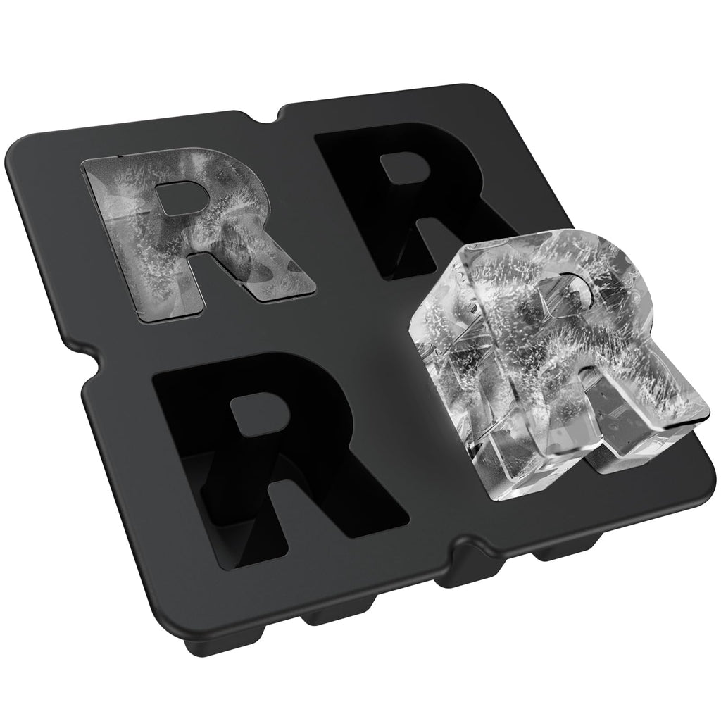Customized Letter R Ice Cube Mold -Letter Silicone Ice Mold for Custom Ice Cube Mold and Baking Chocolate and Crafting Letter Molds, Ice Cube Molds for Cocktails & Whiskey with Custom Letters