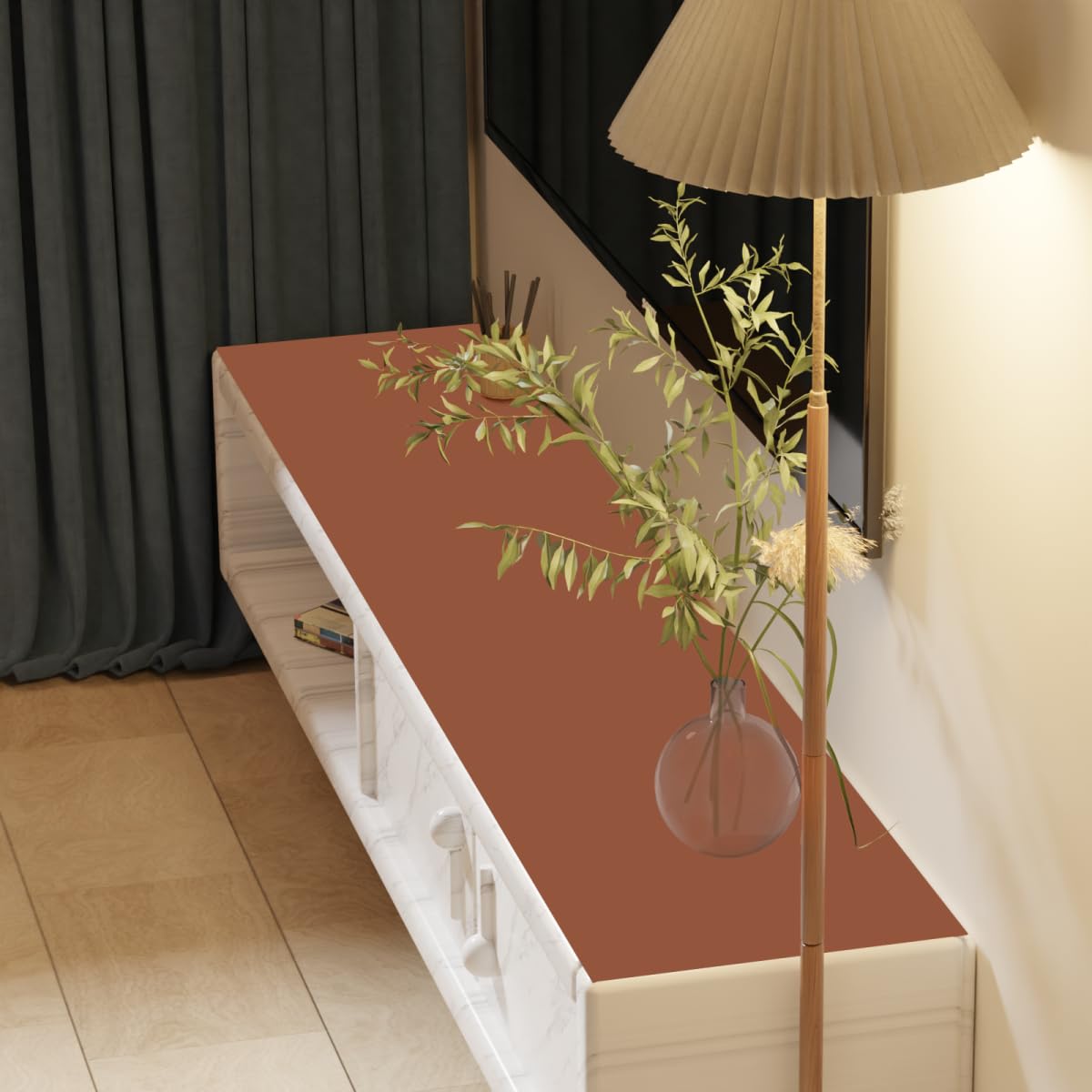 Zinkooat Leather Dresser Cover,1.8mm Thick,14x72 Inch,Dresser Protector Top.(Black+Gray,14x72)