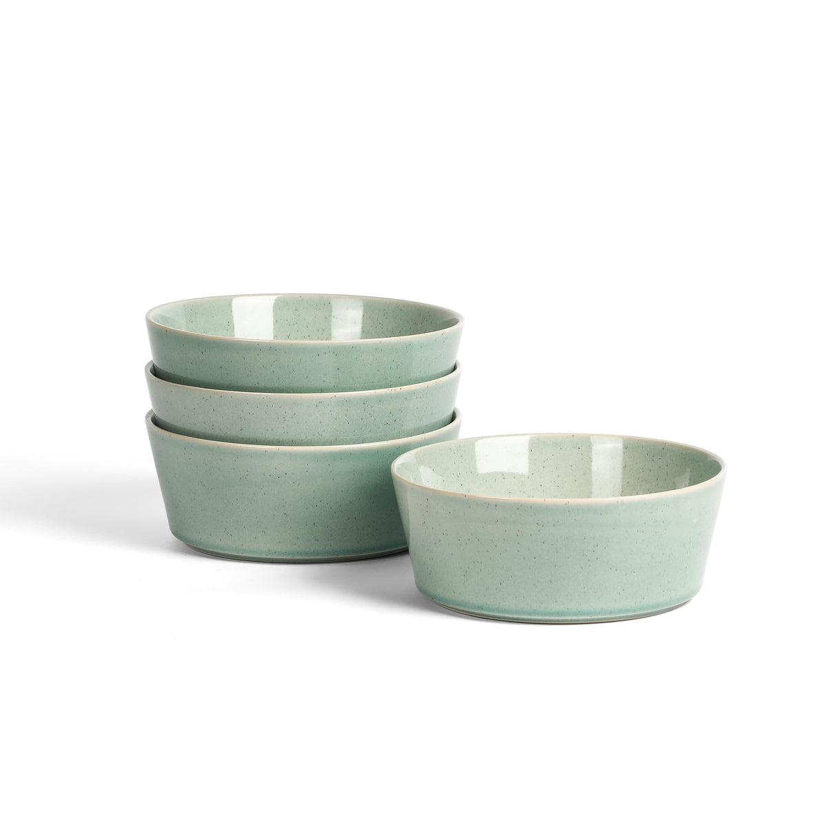 Stone Lain Claire 4-Piece Bowl Set Stoneware, Bowls, Dishwasher and Microwave Safe, Dish Set for 4, White