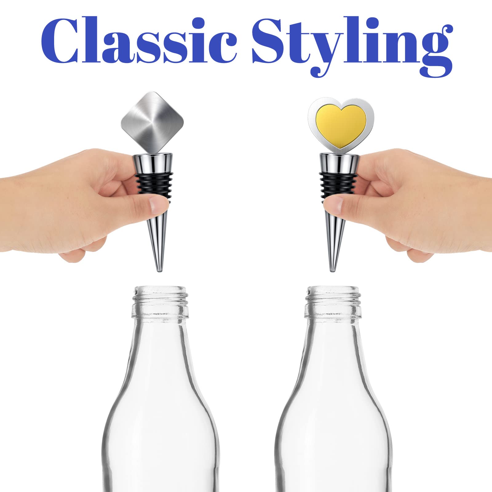 6 Pieces Metal Bottle Stopper 16 x 3/8 Blank Stainless Steel Wine Bottle Stopper Kit Reusable Wine Saver Corks Chrome Bottle Stopper Set Hardware for Wedding Wine Party Bar Turning