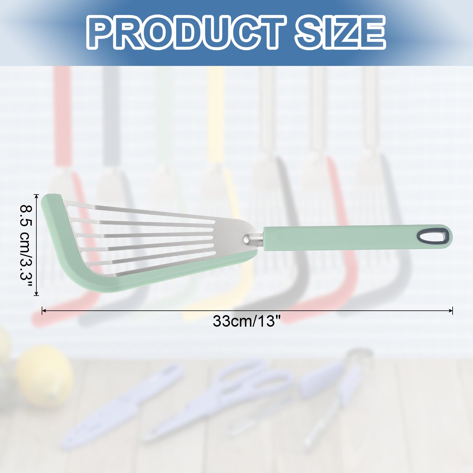 uxcell Silicone Fish Spatulas with Handle Kitchen Cooking Spatula for Egg, Fish, Pancake Green