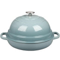 EDGING CASTING Enameled Cast Iron Dutch Oven Pot with Lid, Round Bread Oven for Homemade Sourdough Bread Baking, 6 Quart, Slateblue
