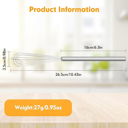 2 PCS Mini Whisk, Small Whisks for Cooking, Stainless Steel Mini Whisk Set