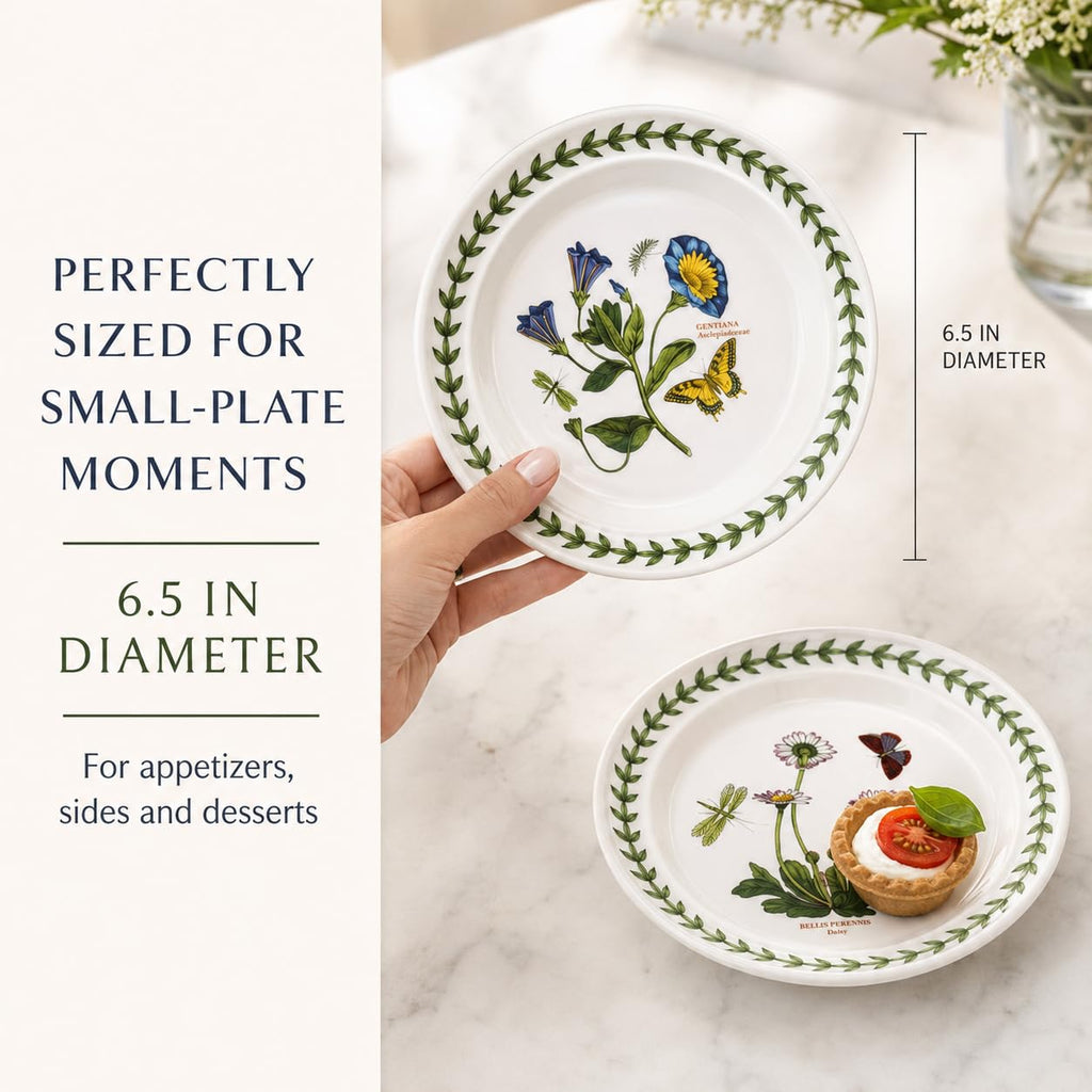 Portmeirion Botanic Garden Side Plates - Assorted Floral Patterns, Set of 6