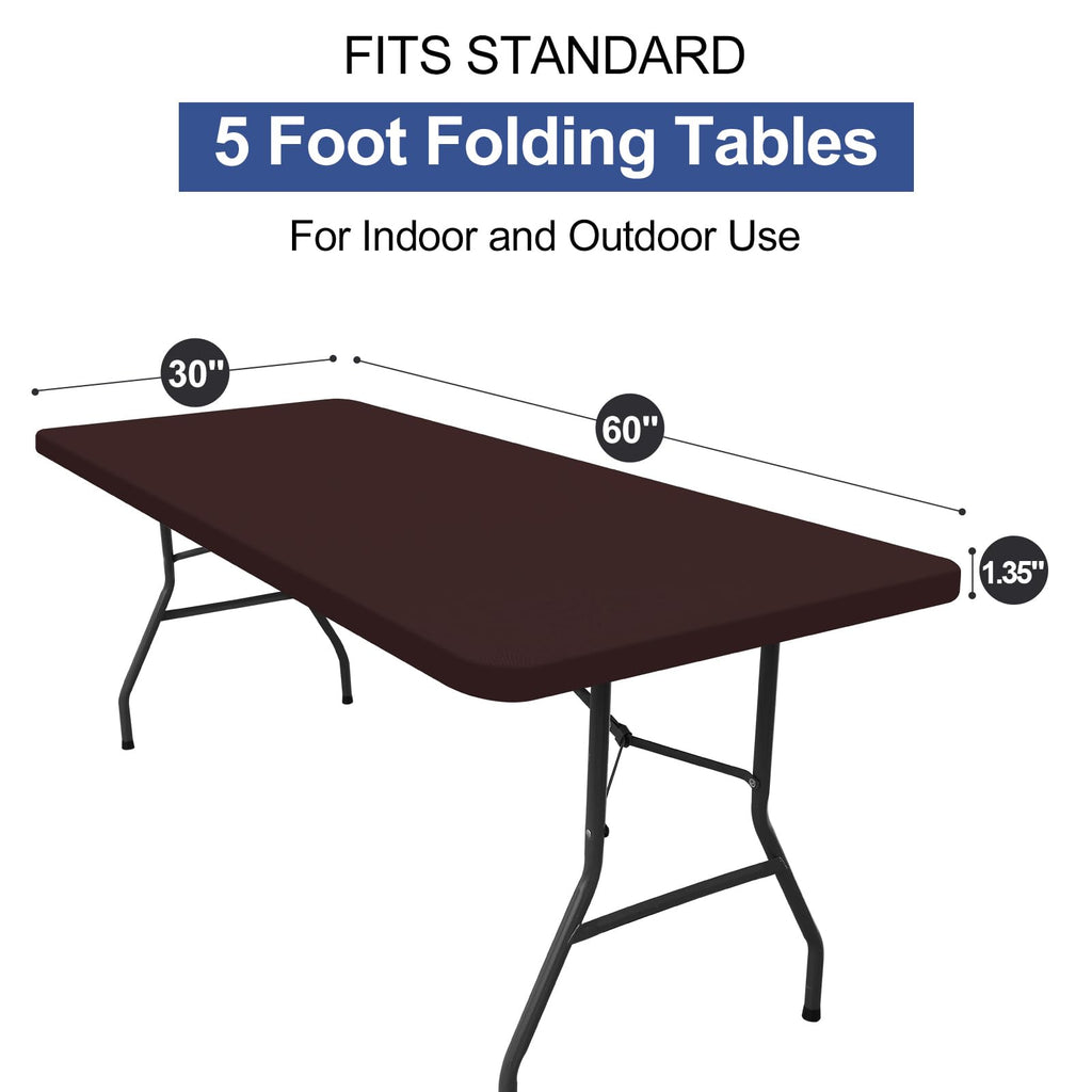 homing Rectangle Table Cloth Cover 5 Foot Coffee Elastic Fitted Tablecloth