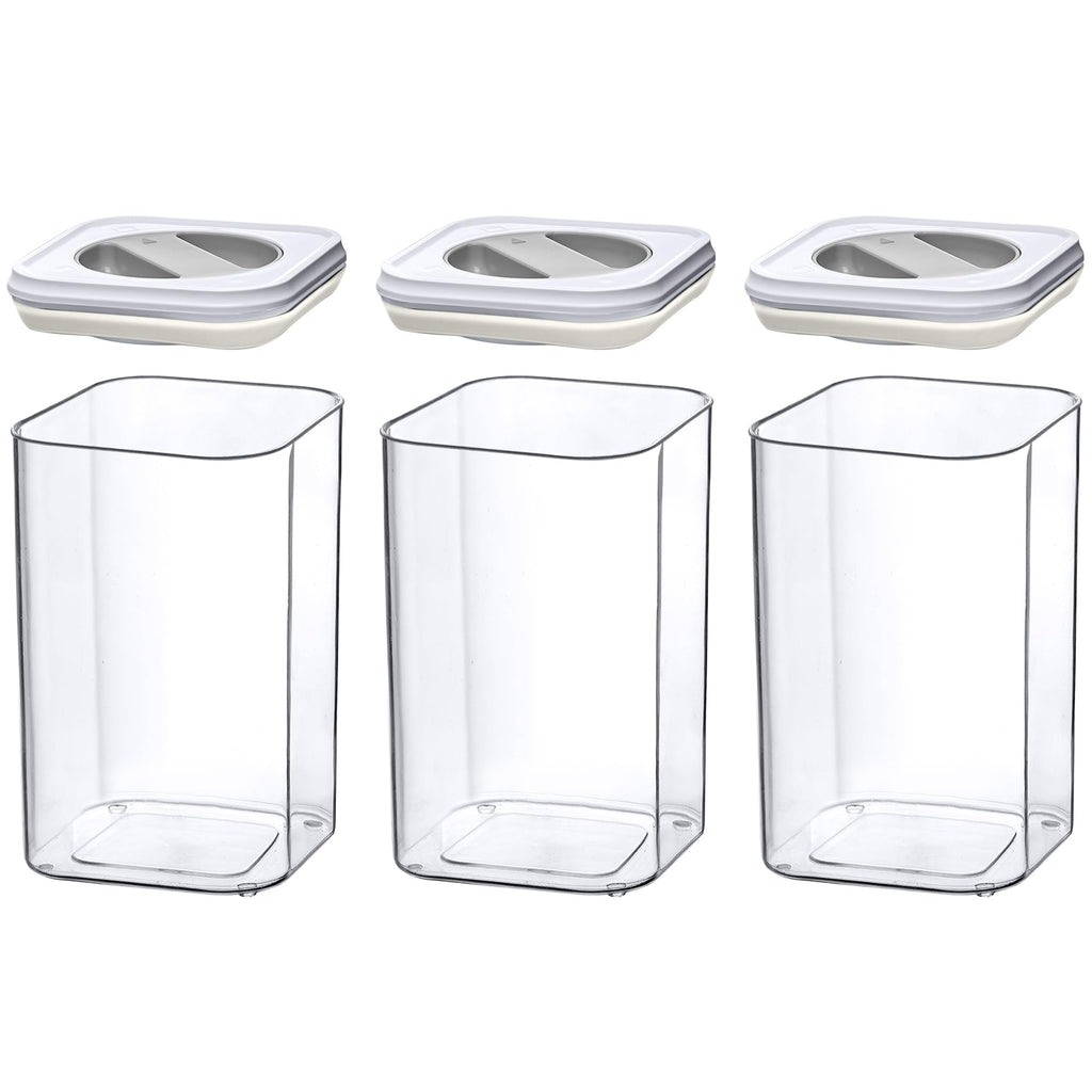 Amazing Abby - Carol - 96-Ounce Acrylic Canister (Set of 3), Plastic Airtight Food Container, Stackable for Pantry Storage, BPA-Free and Shatter-Proof, Perfect for Home and Commercial Use