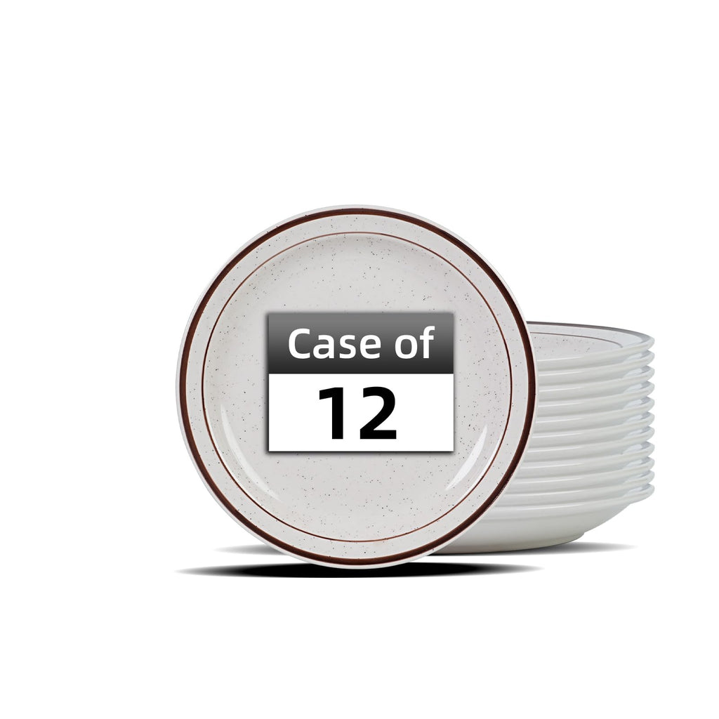Stoneware Narrow Rim Brown Speckle, Plate 10.5", Case of 12