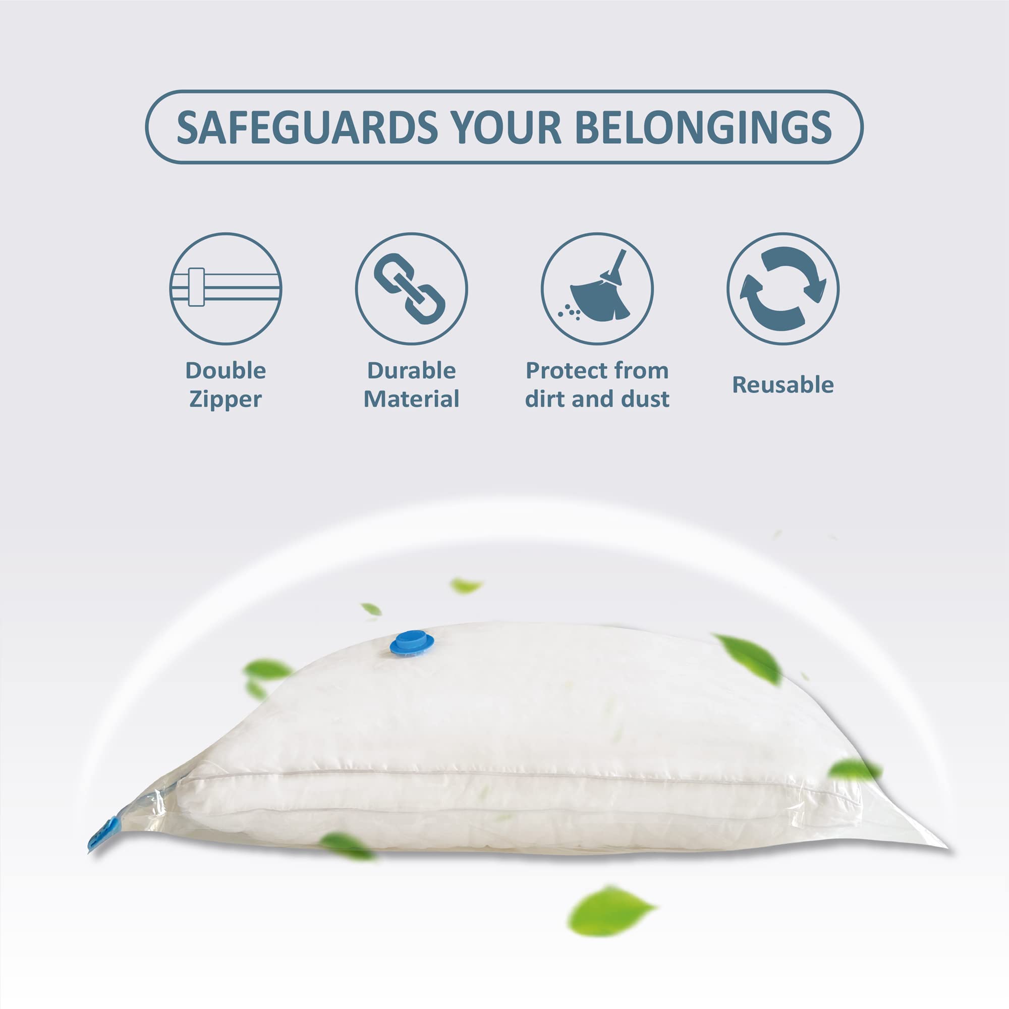 Roomimaster Vacuum Storage Bags, Vacuum Seal Space Saver Bags for Clothing, Travel Lugggage, Carry-on, Blankets, Comforters, Pillow, Bedding, 10 Combo