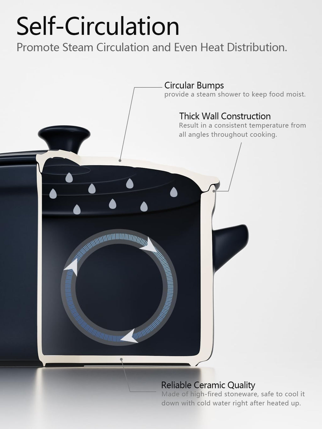 LE TAUCI 3 QT Ceramic Bread Baker with Lid for Sourdough, Covered Bread Baking Pot with Natural Steam Retention, Oven Safe to 500°F, Silicone Bread Sling Included, Midnight Blue