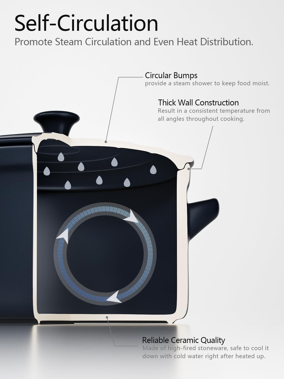 LE TAUCI 3 QT Ceramic Bread Baker with Lid for Sourdough, Covered Bread Baking Pot with Natural Steam Retention, Oven Safe to 500°F, Silicone Bread Sling Included, Midnight Blue