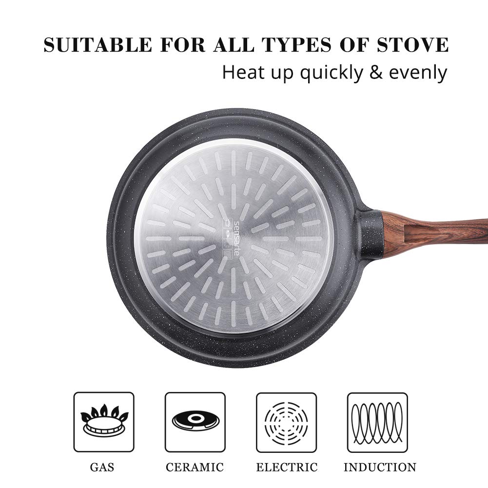 SENSARTE Nonstick Frying Pans, Grey(8+10 Inch)