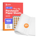 GUSTO [16 x 24 Inch - 100 Count] Pre-Cut Parchment Paper Baking Sheets, Non-Stick, Unbleached, Parchment Paper Sheets for Baking & Cooking - White - Formerly Comfy Package
