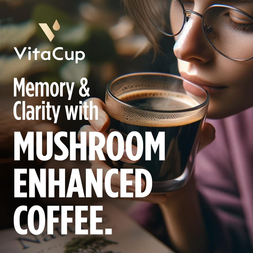 VitaCup Mushroom Medium Roast Coffee Instant Packets, 48ct