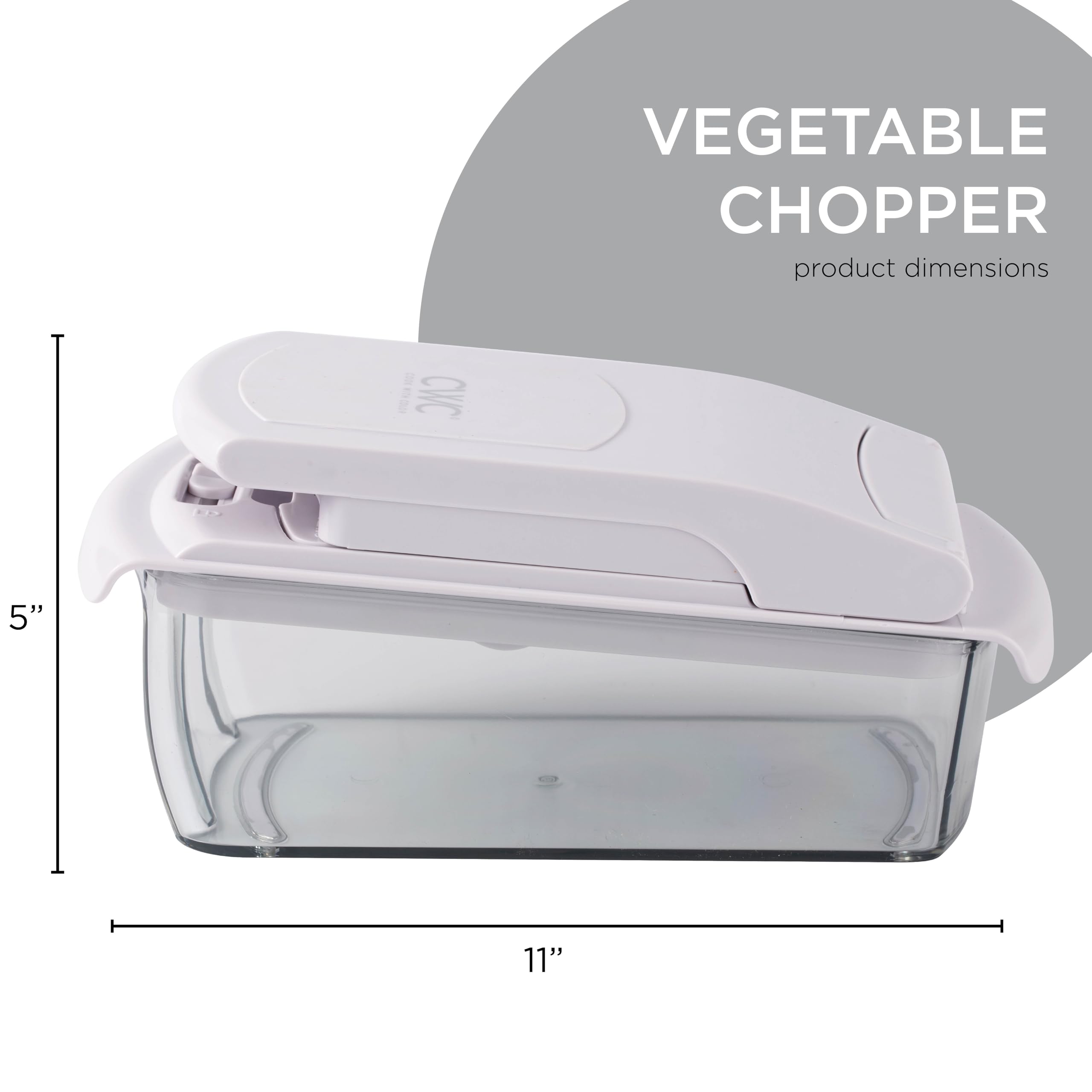 Cook with Color Vegetable Chopper - Multifunctional 11 in 1 Vegetable Chopper with Container - Food Chopper to Dice, Chop, Slice, Julienne and Spiralize, Gray