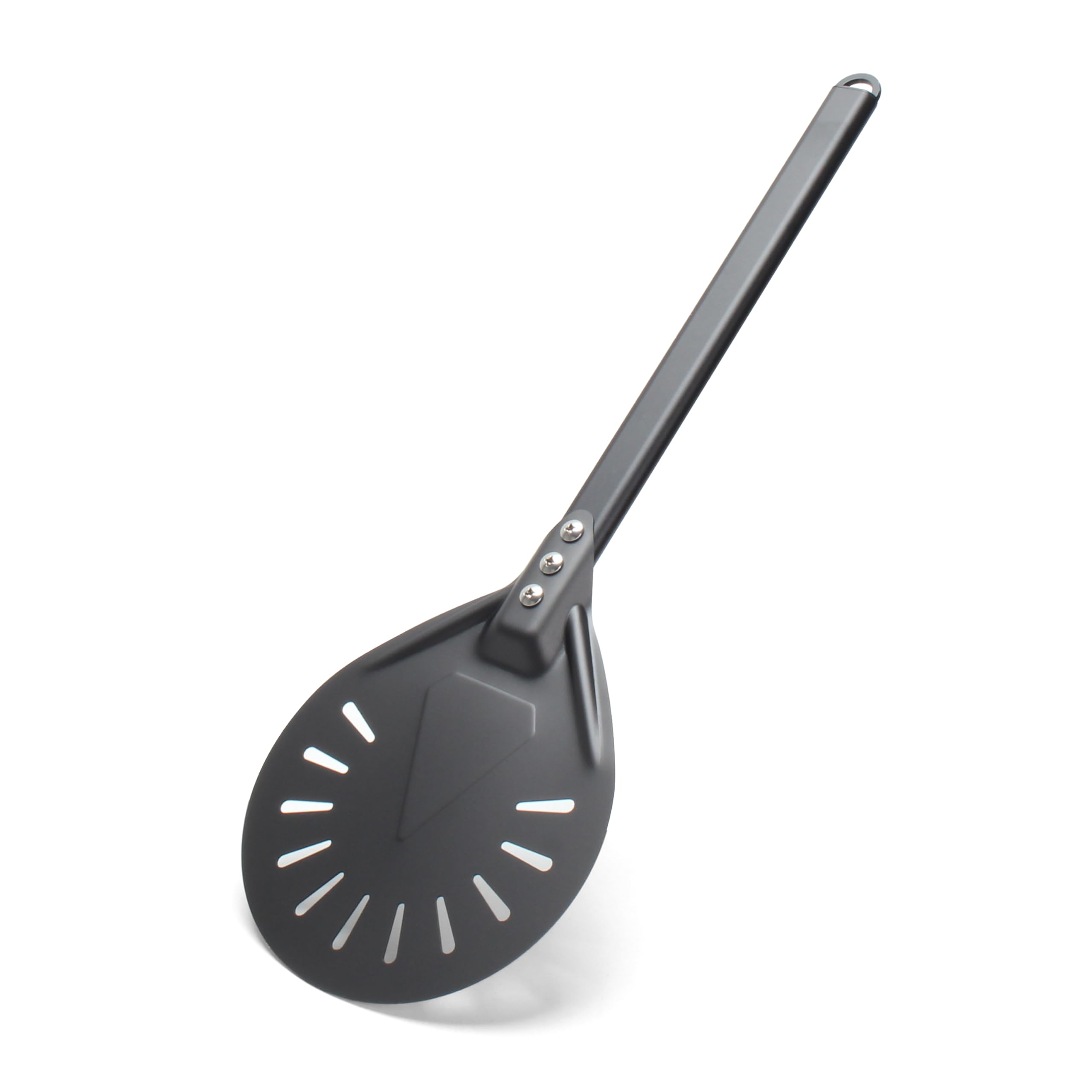 YACEYACE Pizza Turner, 8-inch Black Metal Pizza Turning Peel, Aluminum Turning Peel