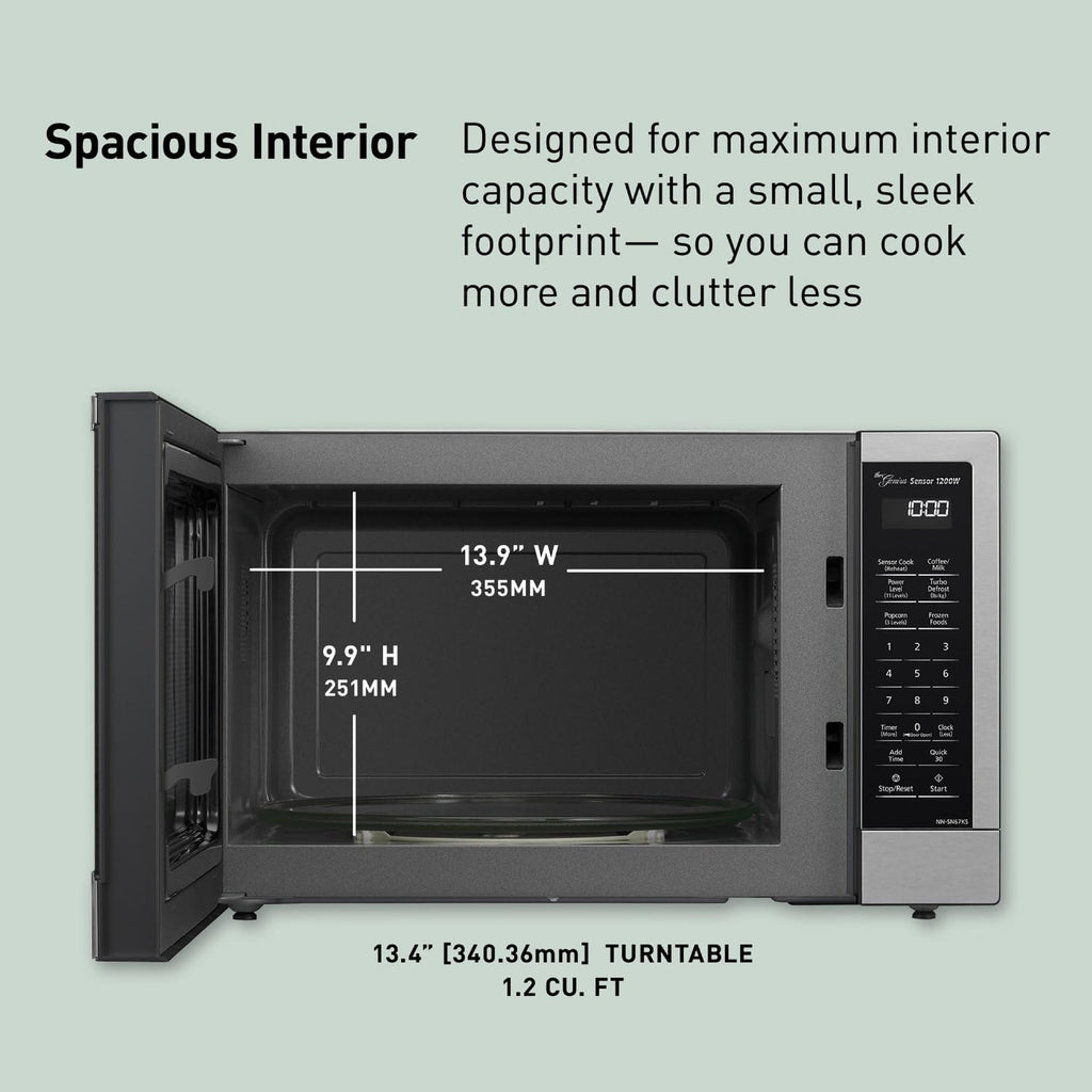 Panasonic NN-SN67KS Microwave Oven, 1.2 cu.ft, Stainless Steel/Silver