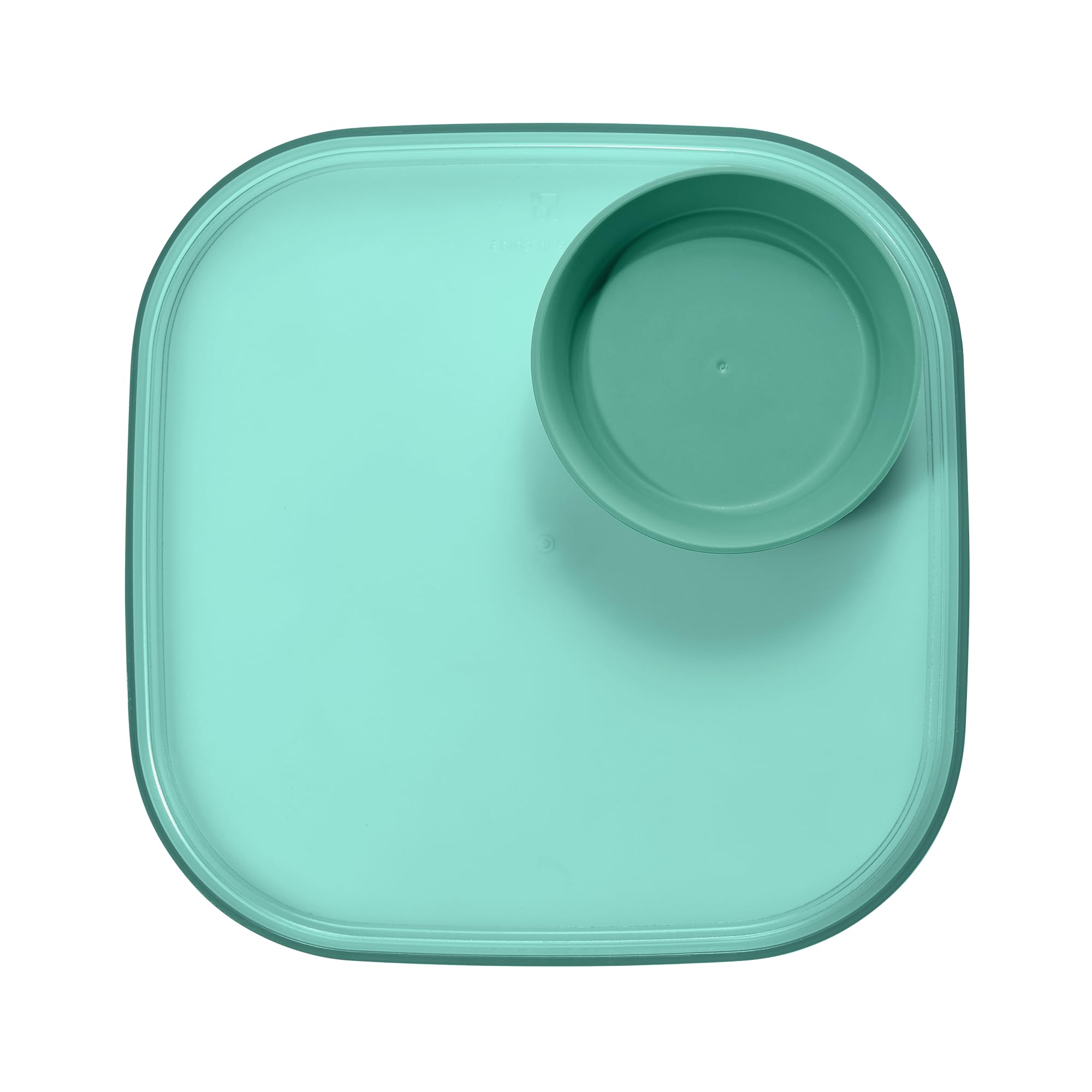 Madesmart Dipware Reusable Dining Plate/Serving Tray for Appetizers and Snacks, Food-Safe Appetizer Serving Platter with Removable Dip Bowl, Teal