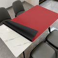 Zinkooat Faux Leather Table Cover,1.8mm Thick,42x72 Inch Table Protector,Table Protector for Dining Room Table,Dining Room Table Protector Pad.(Black+Wine Red,42x72)