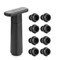 WOTOR Wine Saver Vacuum Pump with 8 Stoppers, Wine Stopper & Preserver, Reusable Bottle Sealer Keeps Fresh, Ideal Accessories Gift (Flat Handle)