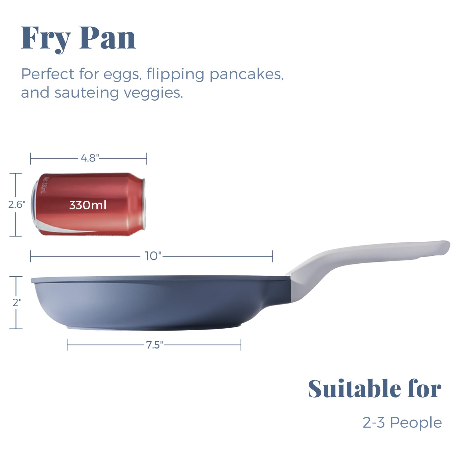PRICUSIS Nonstick Ceramic Frying Pan, 8/10/12 Inch Non Toxic Skillet, Egg & Omelet & Chef's Pan, Induction Compatible, Dishwasher Safe,PTFE PFAS & PFOA Free (10 Inch, Gray)