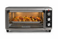 BLACK+DECKER TO3250XSBD 8-Slice Extra Wide Convection Countertop Toaster Oven, Includes Bake Pan, Broil Rack & Toasting Rack, Stainless Steel/Black