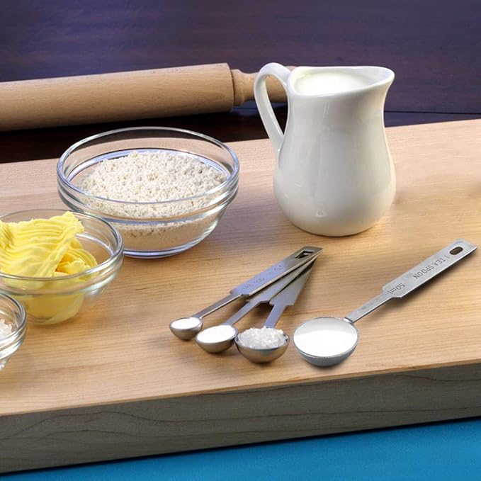 5PCS OstWony Measuring Spoons Set, Includes 1/8 tsp, 1/4 tsp, 1/2 tsp, 1 tsp, 1 tbsp, Food Grade Stainless Steel measuring cups, Tablespoon and Teaspoon for Measure