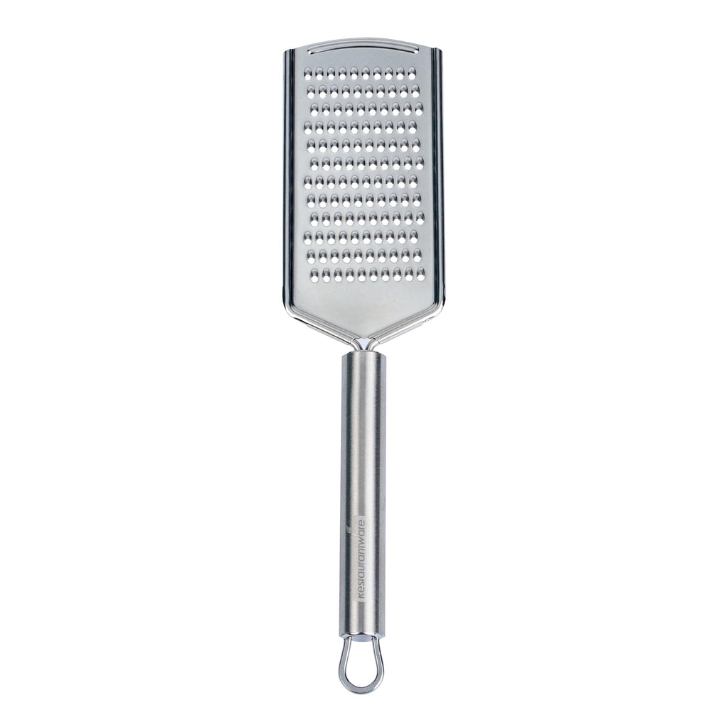 Restaurantware Stainless Steel Fine Cheese Grater - German Standard Lemon Zester with Ergonomic Handle, Sharp Blades, Dishwasher Safe - Handheld Kitchen Grater for Parmesan, Garlic, Ginger