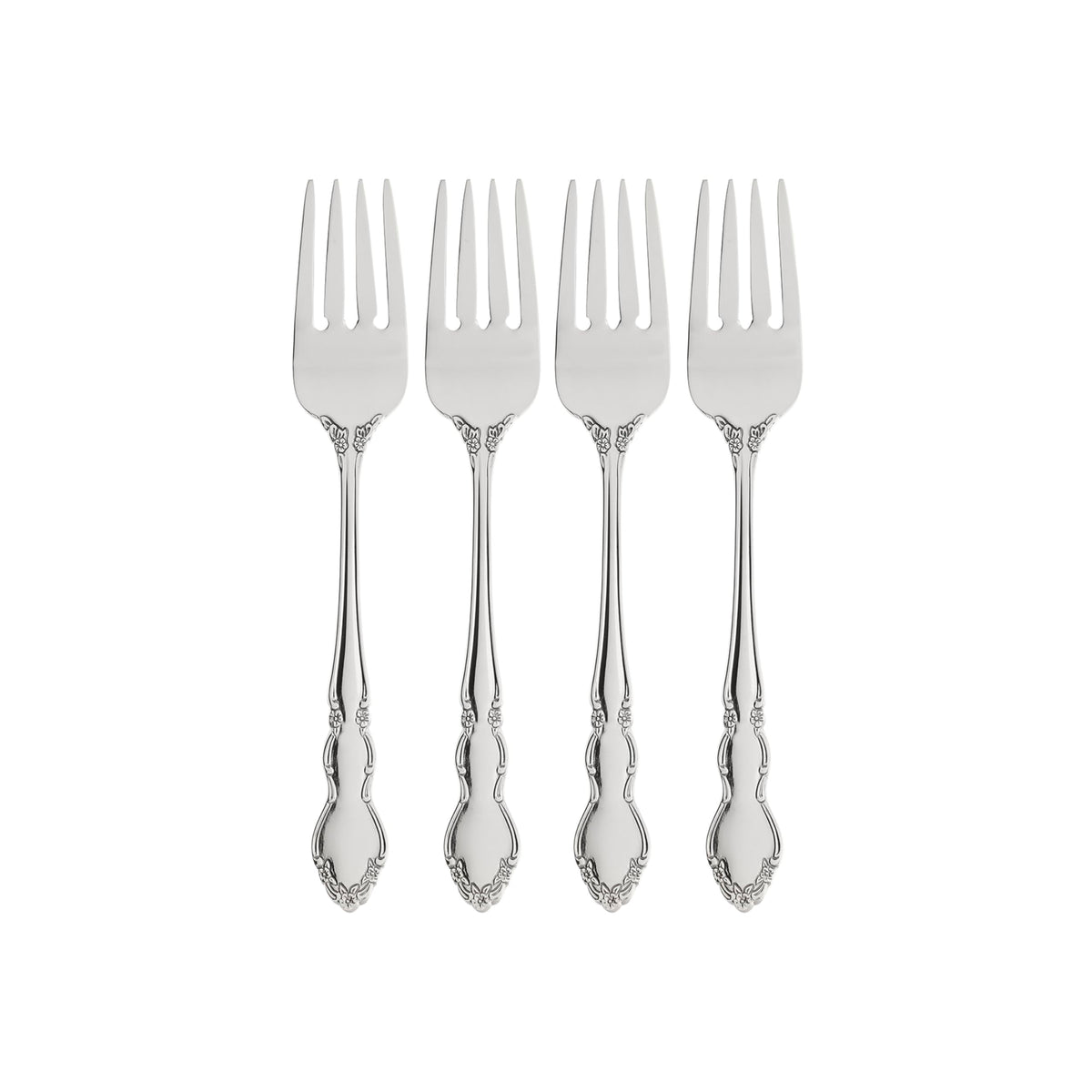 Oneida Dover Fine Flatware Salad Forks, Set of 4, 18/10 Stainless Steel, Silverware Set, Dishwasher Safe